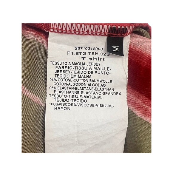 Max & Co Red & Tan Striped Short Sleeve Shirt Women's Medium Italy - Picture 4 of 4